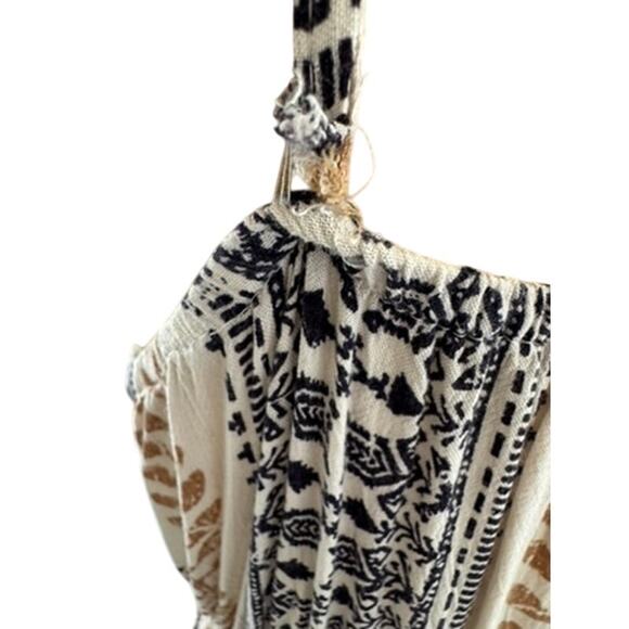 "ANGIE" Maxi Sundress SZ M Babydoll Summer Boho Layered Hippie Criss Cross Rayon - Picture 4 of 12